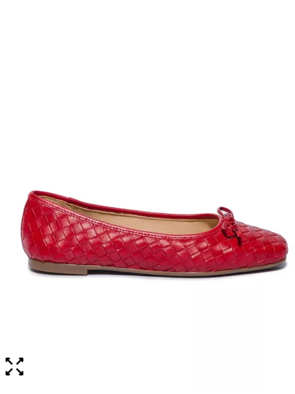 Bernardo Red Woven Ballet Flat with Bow Accent